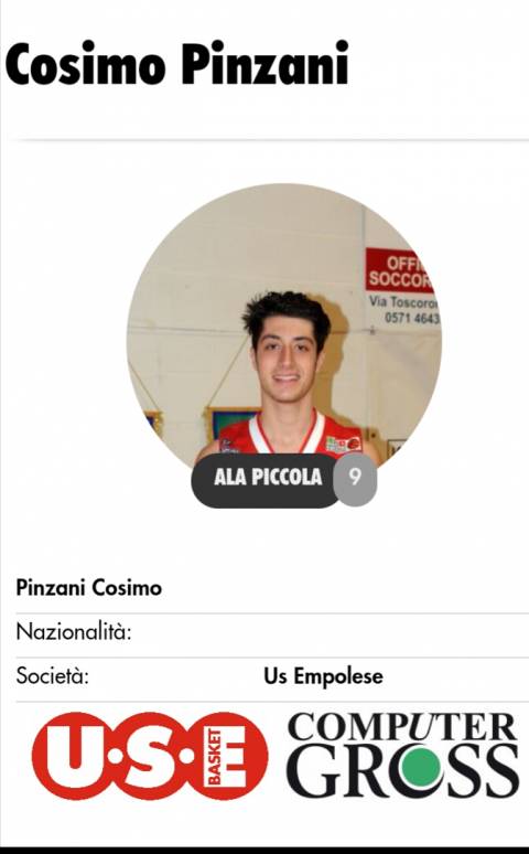 Foto dell'atleta Cosimo Pinzani